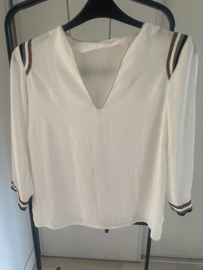 Haut blanc Promod manches 3/4