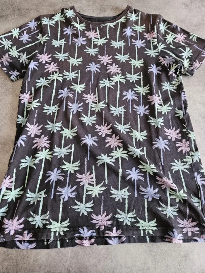 T-shirt à manches courtes style hawaïen - Taille 12 / 13 ans (158cm) - Primark - Noir - photo numéro 6