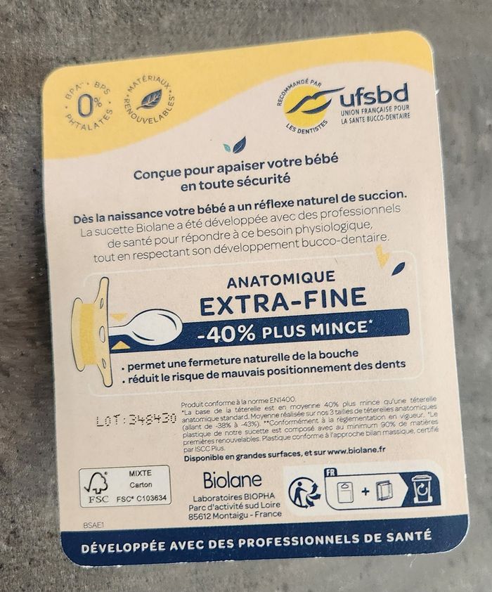 Tétine biolane - photo numéro 2