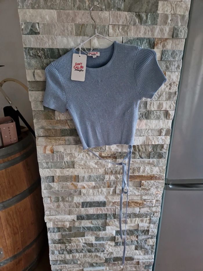 Crop top bleu