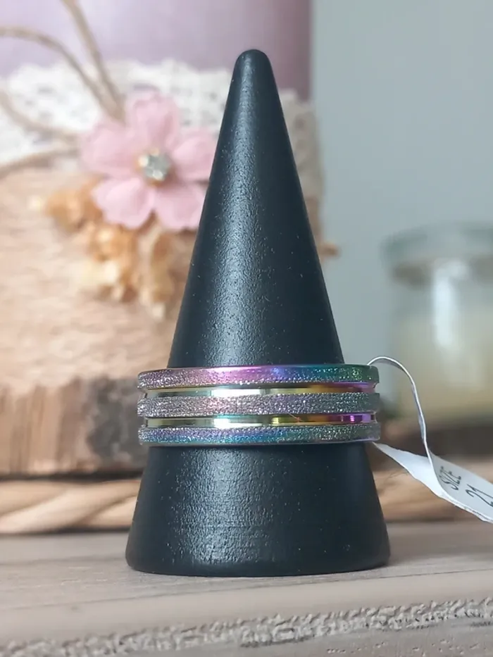 Bague en acier inoxydable taille 21 (66) - photo numéro 3