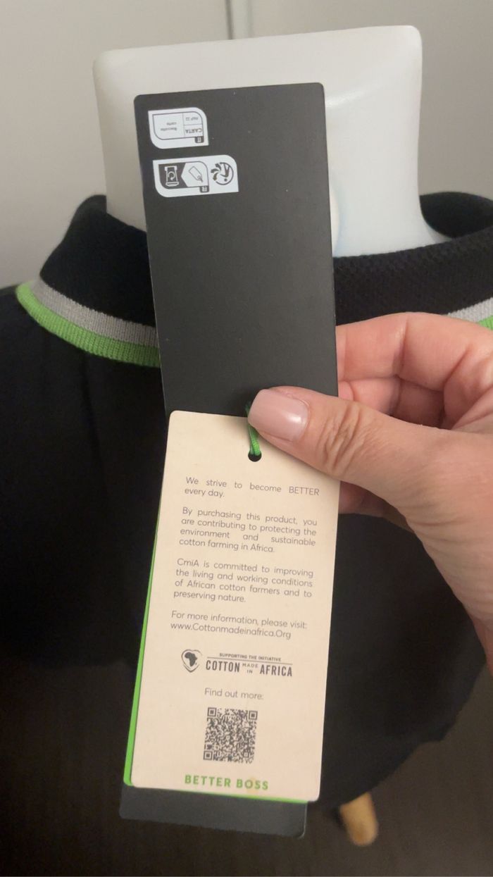 Polo Hugo Boss noir et vert fluo, taille L, neuf avec étiquettes - photo numéro 6