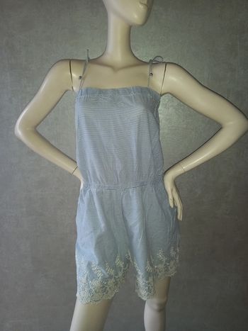 combishort rayé avec dentelle etam taille 42