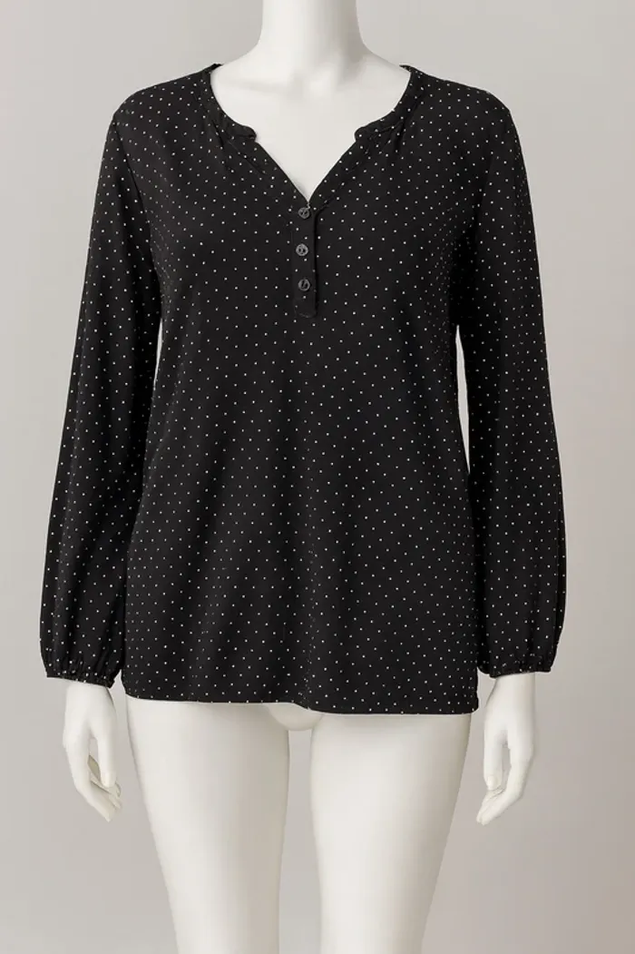 Blouse C&A noire à pois – Taille 48 (FR)