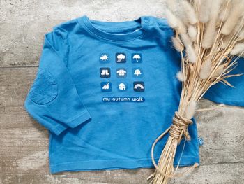 🌺Teeshirt Obaibi 6mois manches longues bleu bébé garçon