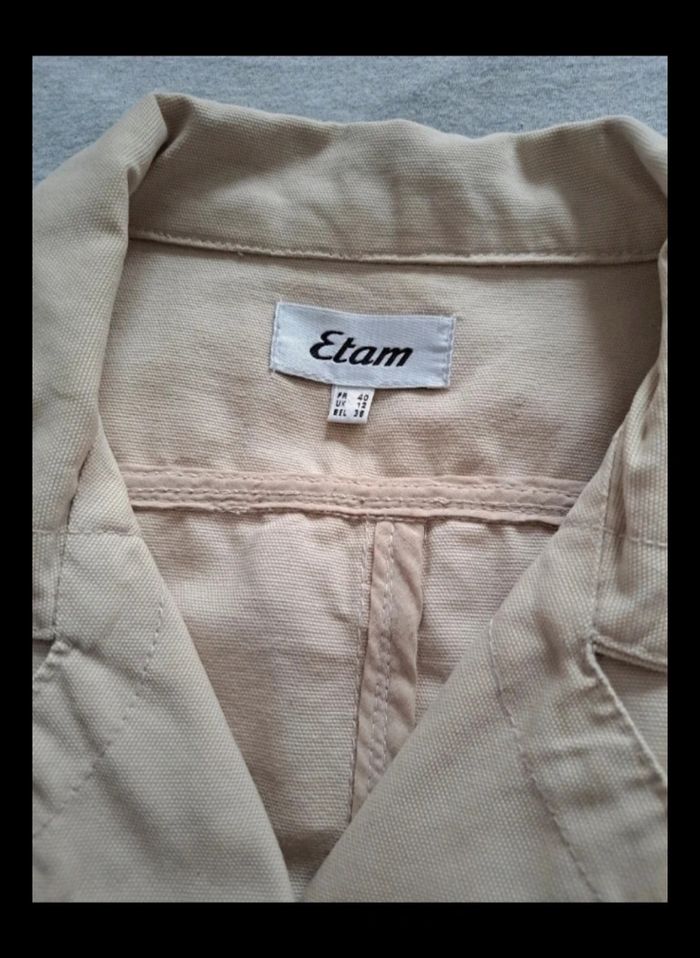 Veste en jean beige femme - photo numéro 2