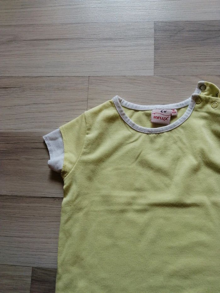 Tee-shirt manches courtes vert anis 12 mois - photo numéro 2
