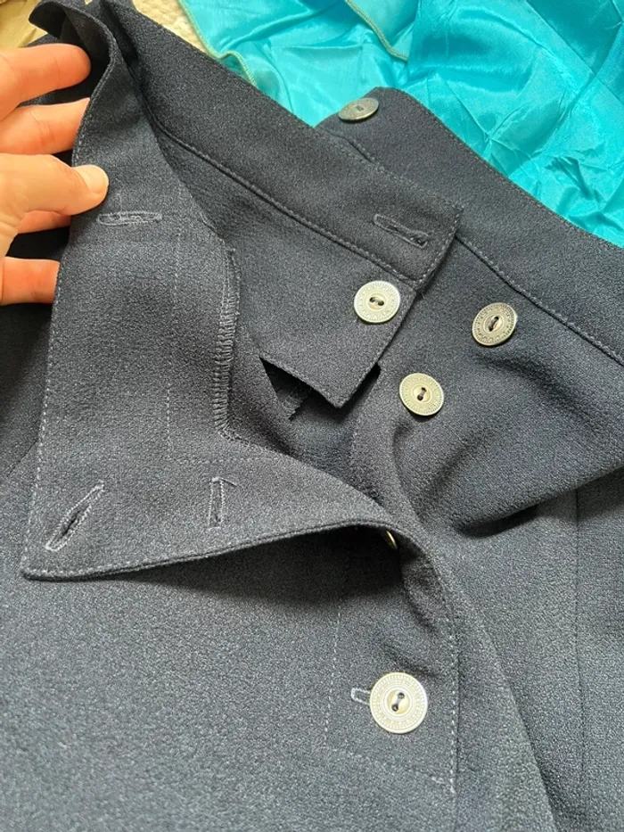 Pantalon jambes larges taille haute boutonné vintage made in France 🇫🇷 90s - Taille M/L - photo numéro 6