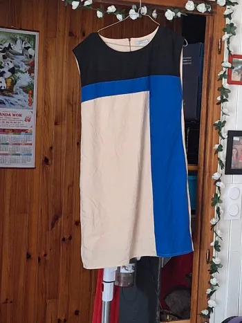 #robe bleue et creme