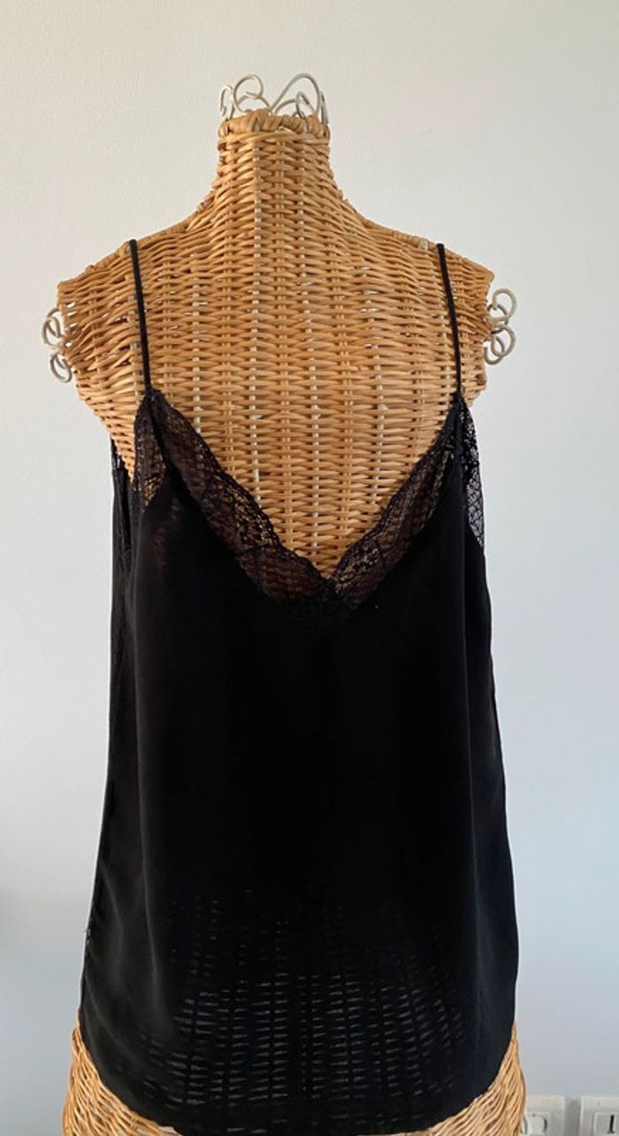 Top caraco Zara noir avec dentelle taille XS - photo numéro 5