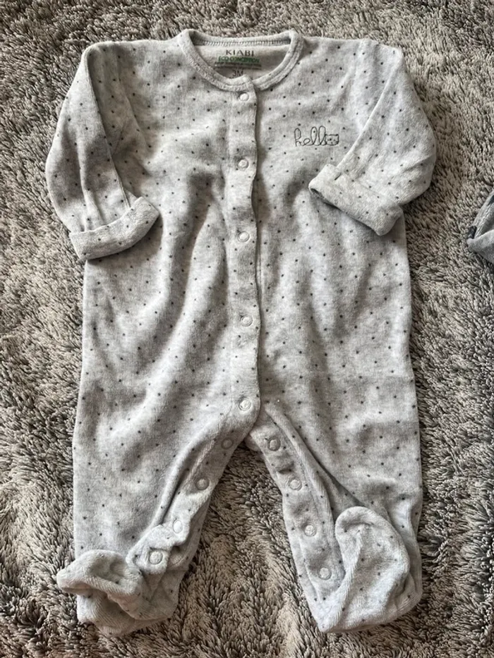 Lot pyjama grenouillère 3 mois velours - photo numéro 4