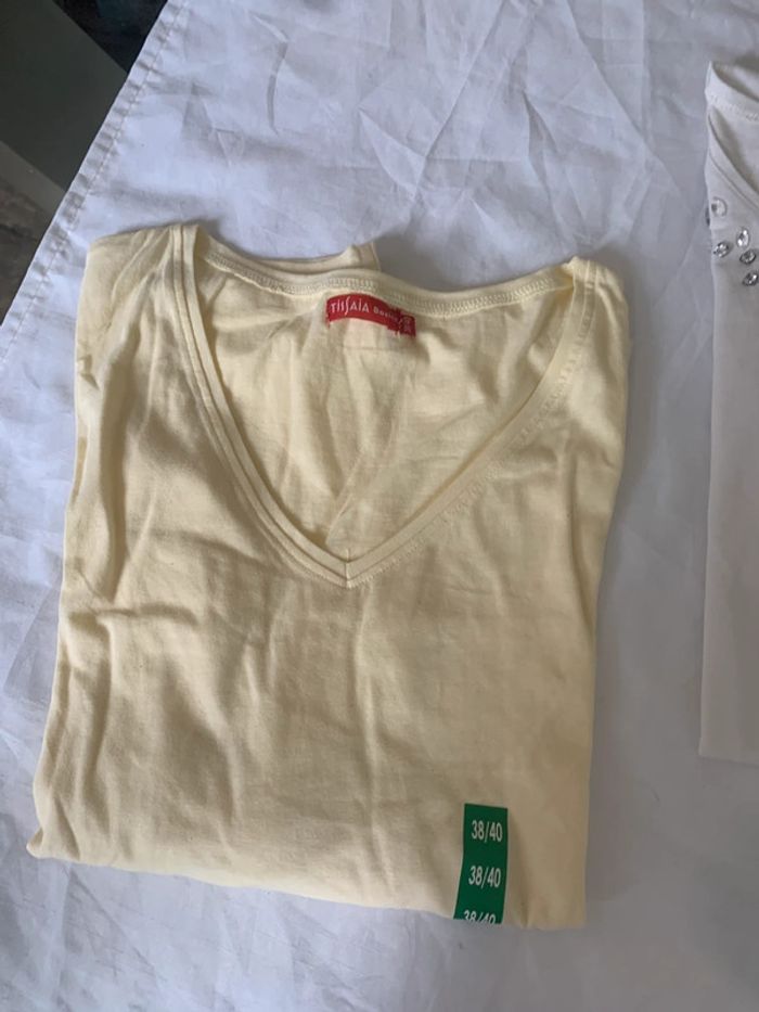 Lot 2 tee-shirt manches longues taille 38-40 - photo numéro 9