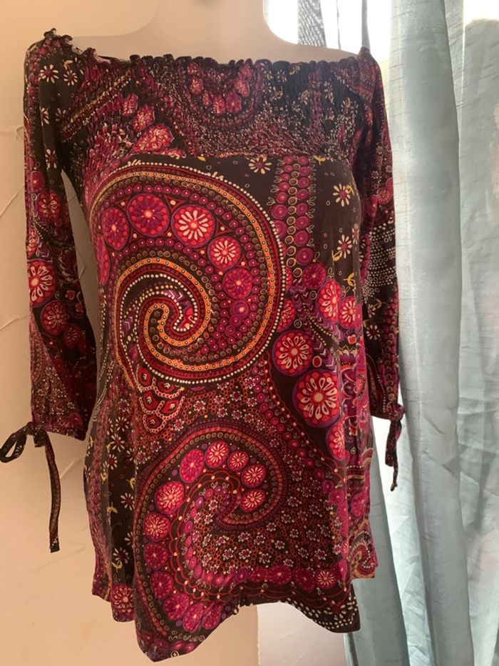 Blouse Defimode taille 36 fleurie manches 3/4 - photo numéro 6