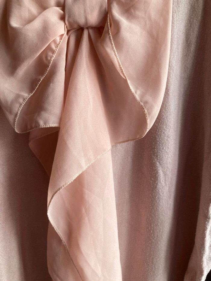 Superbe pull rose pastel Millenium avec noeud en soie taille unique - photo numéro 4