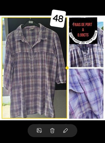 Chemise/ blouse à carreaux femme 48 grande taille