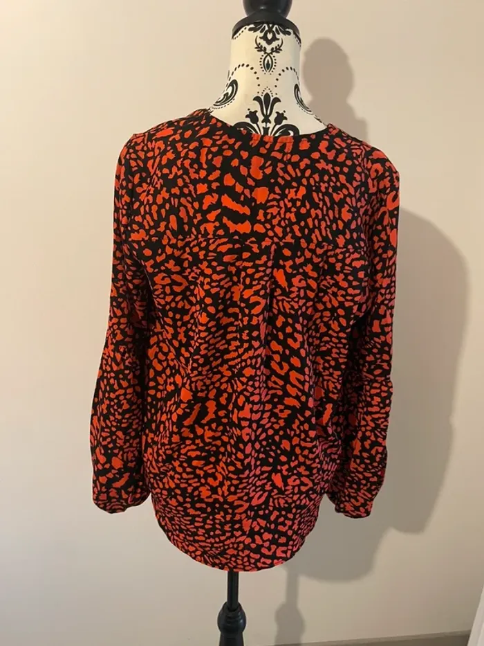 Blouse Vera & Lucy - Neuf - Imprimé léopard rouge/noir - Taille S 🐆 - photo numéro 5