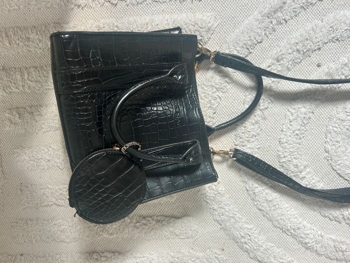 Sac bandoulière noir croco - photo numéro 6