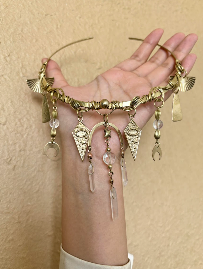 Moon Star Tassel Necklace Boho Vintage - photo numéro 2