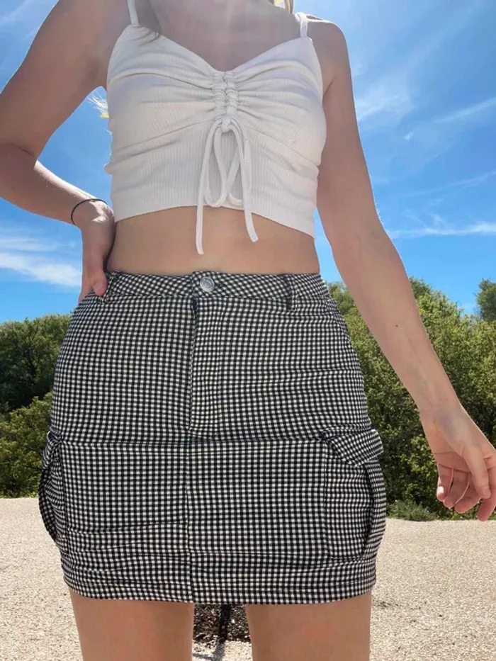 Jupe a carreaux noire et blanche