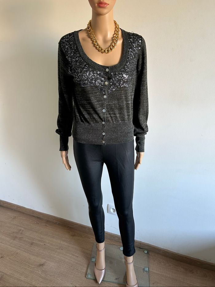 Cardigan pailleté avec sequins Jacqueline Riu taille L jamais porté - photo numéro 3