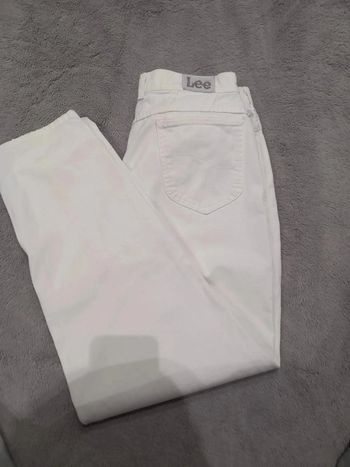 Jean Lee Blanc en coton coupe droite