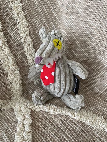 Peluche doudou 21cm les deglingos loup gris rouge très bon état