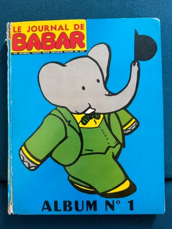 Recueil livre album ancien vintage Le Journal de Babar N1 numéro 1 bleu magazine