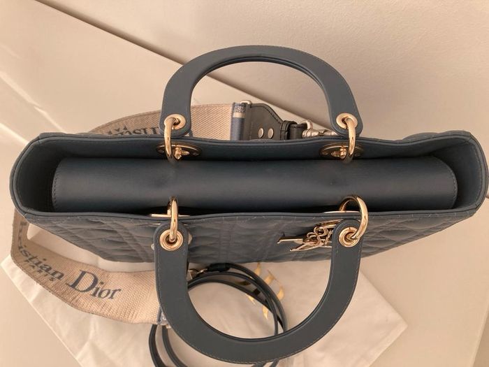 ‎Sac à main Lady Dior original bleu denim bleu comme neuf - photo numéro 3