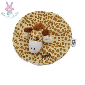 Doudou plat Girafe Kimia rond marron ZOO PARC BEAUVAL