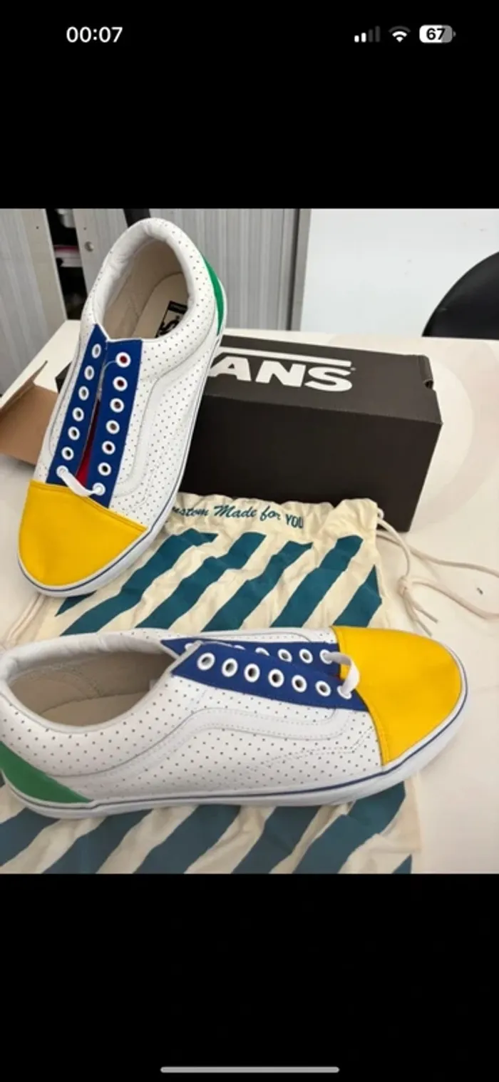 Baskets m vans old skool Customs en cuir neuves taille 46 – modèle unique - photo numéro 2