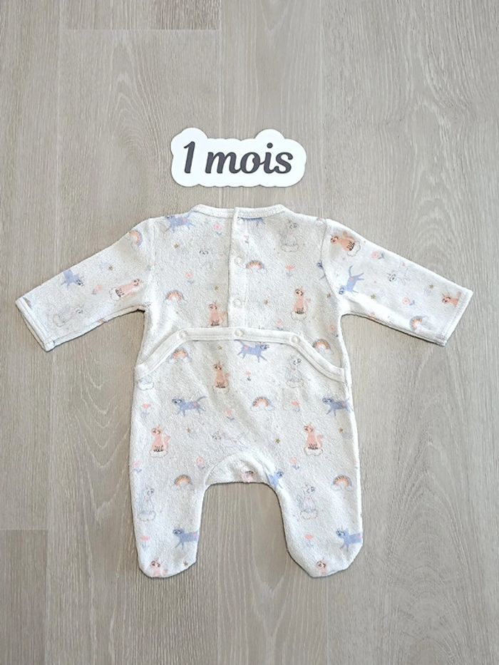 Pyjama 1 pièce bébé fille taille 1 mois - photo numéro 4