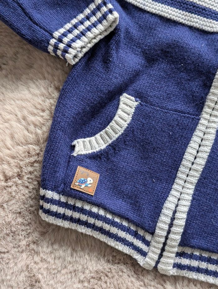 Gilet zippé garçon Sergent Major 18 mois – Bleu marine & blanc – Excellent état - photo numéro 2