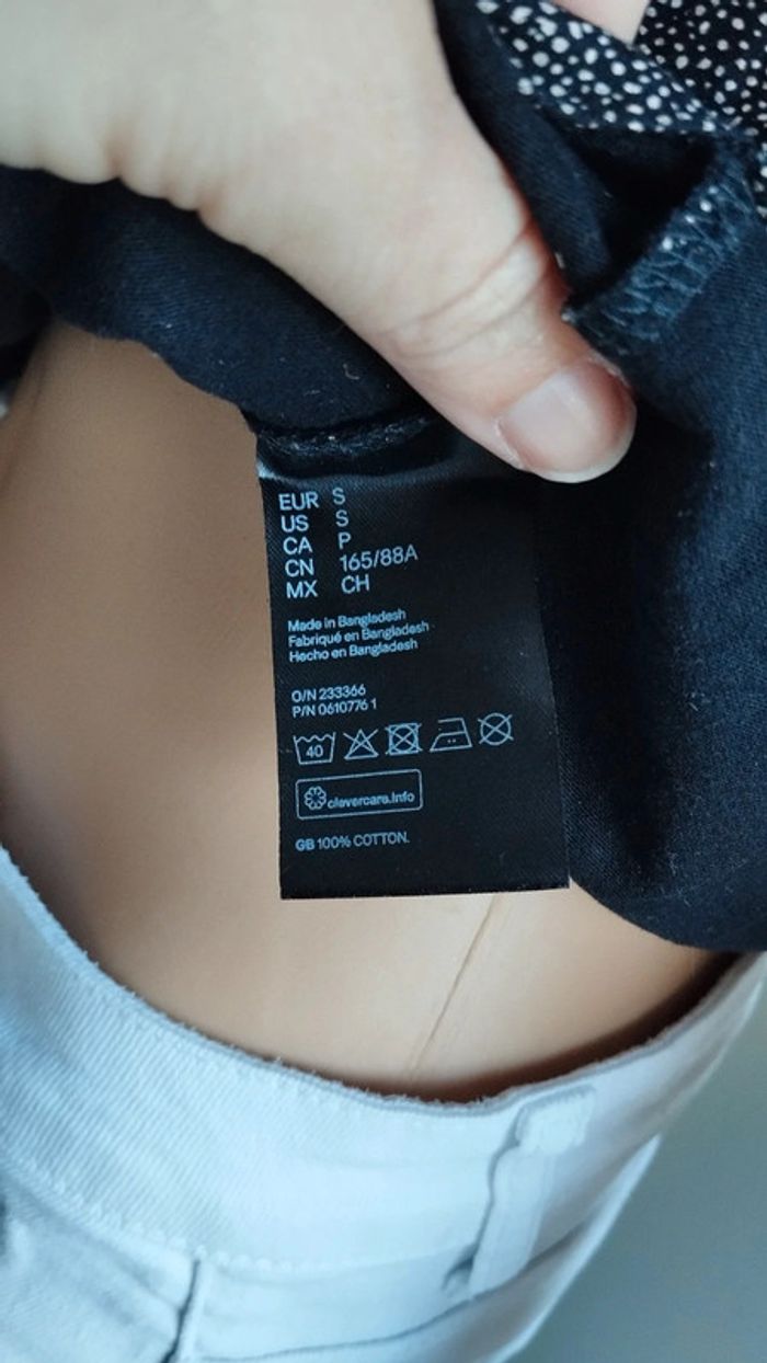 Tee-shirt noir points marron taille s femme h&m - photo numéro 8