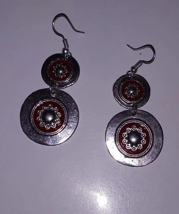Boucles d'oreilles pendantes argentés etam