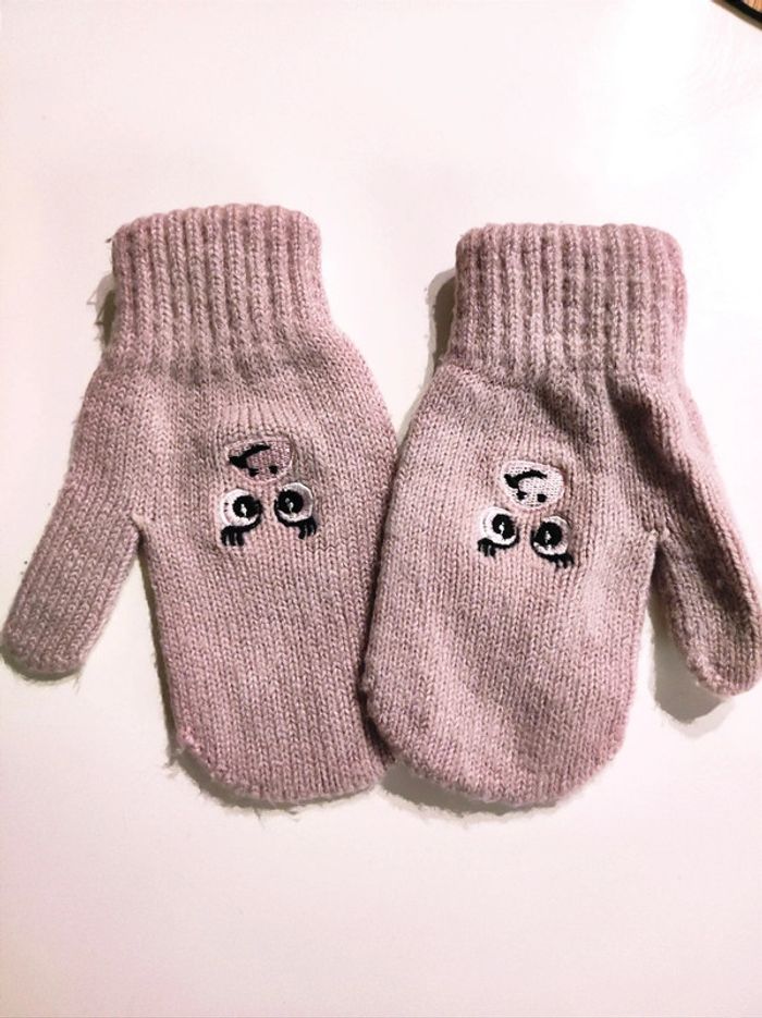 Moufle rose animal 6 a 8 ans