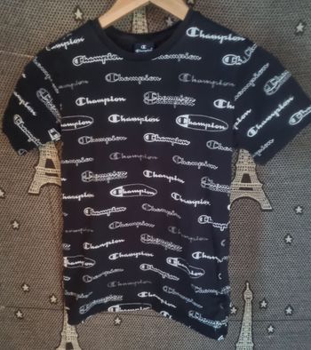T-shirt noir avec écriture 13-14ans  Champion