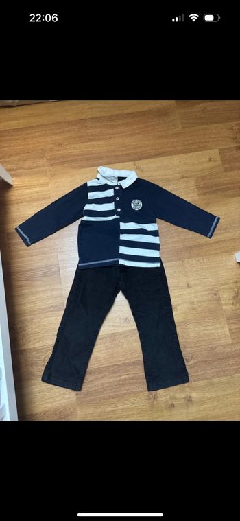Ensemble polo manche longue et pantalon bébé garçon 2 ans
