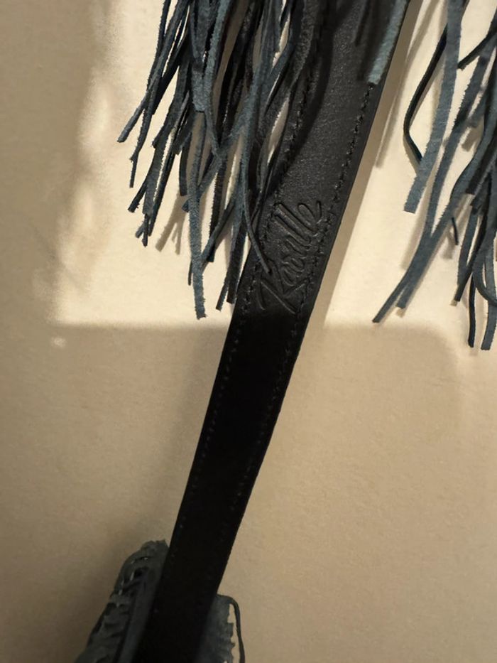 Bandouliere sac noir a frange raoulle - photo numéro 3