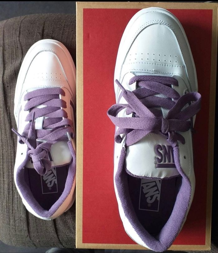 Vans cuir violette neuves - photo numéro 4