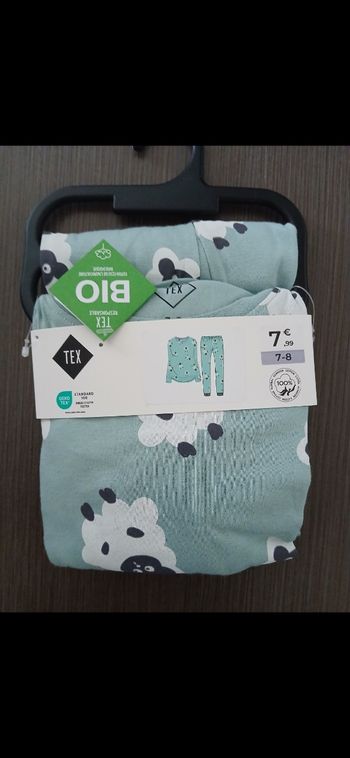 Ensemble pyjamas fille en coton 7/8 ans