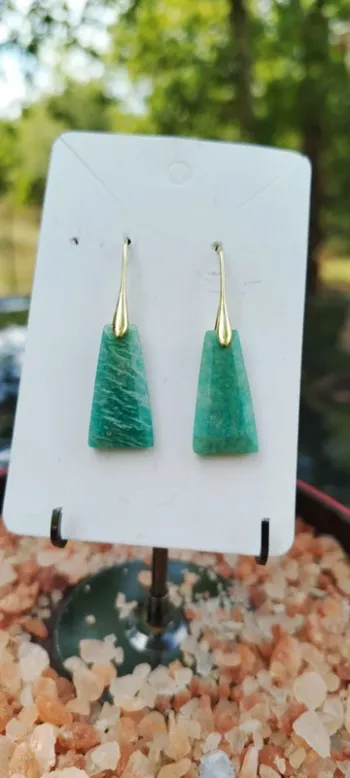 Élégance Naturelle – Boucles d’oreilles en Or 24K💫Aventurine AA