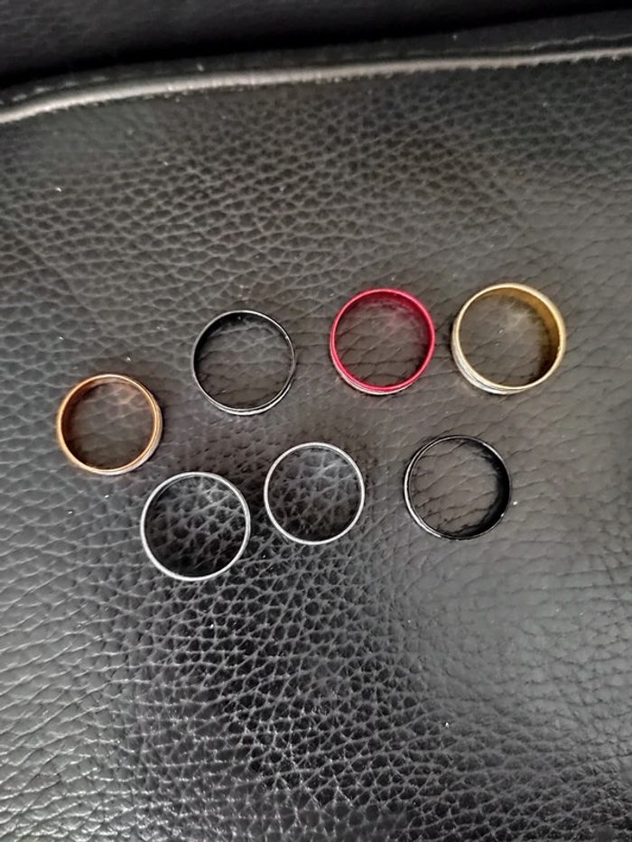 Lot bagues métal brillant - photo numéro 3