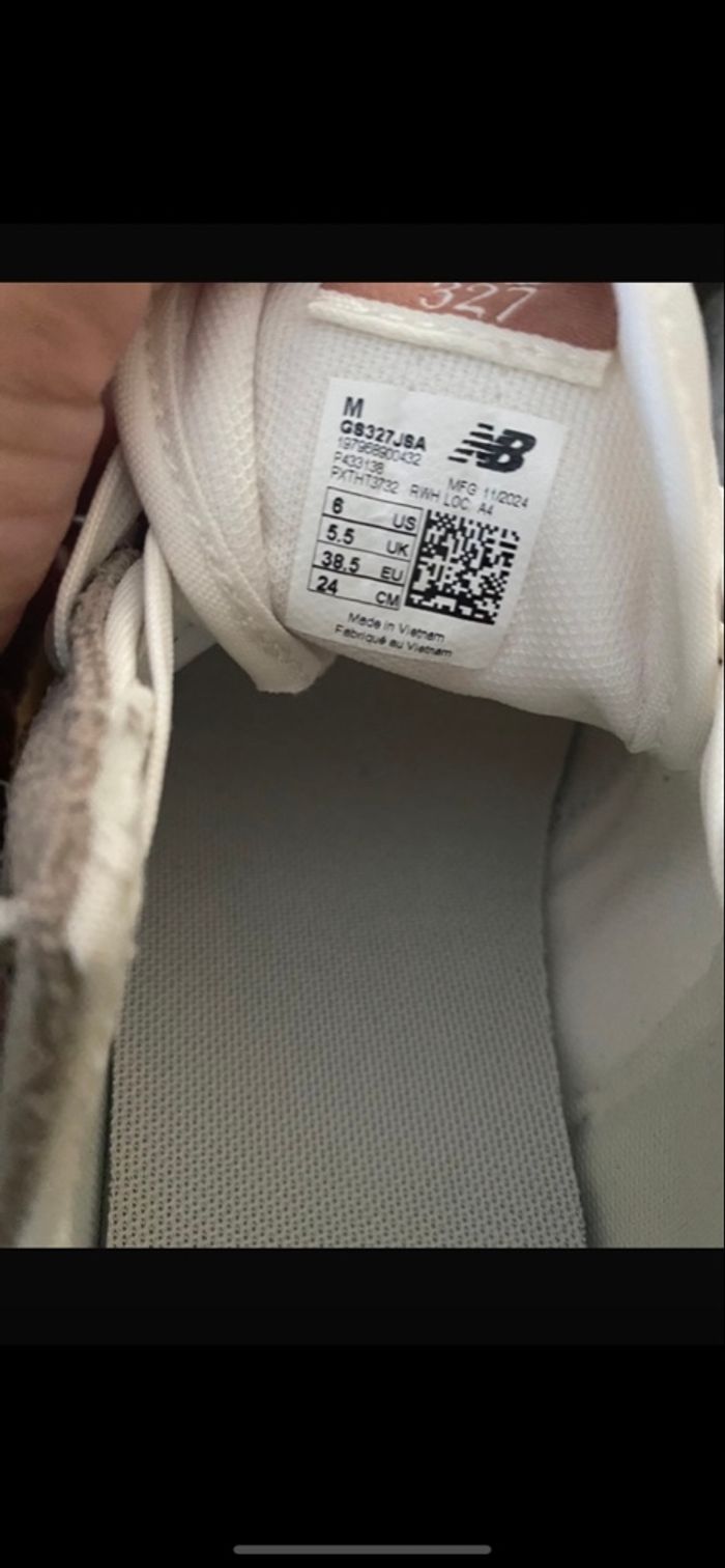 Baskets sneakers new balance 327 blanches et roses taille 38,5 - photo numéro 5