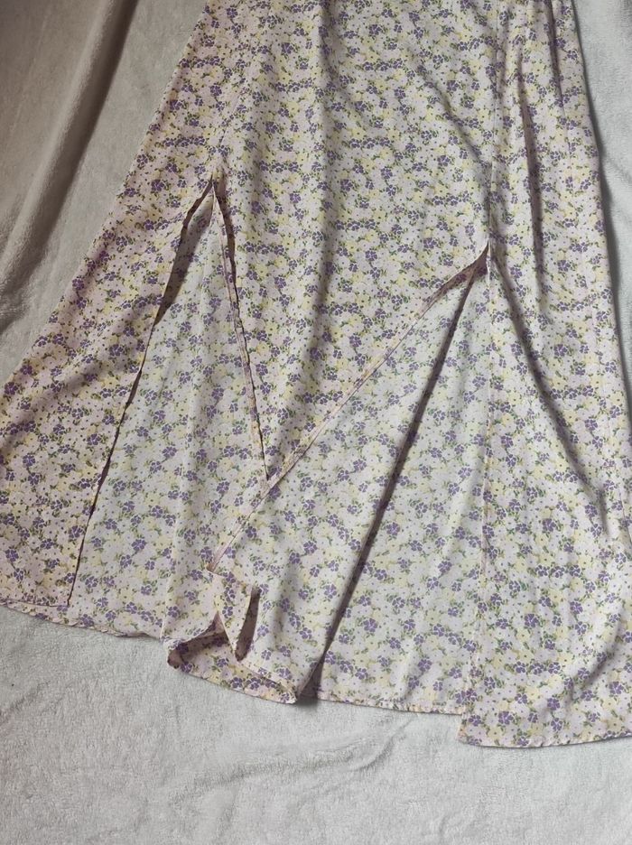 Jupe longue échancrée imprimée fleurie taille XS - photo numéro 3