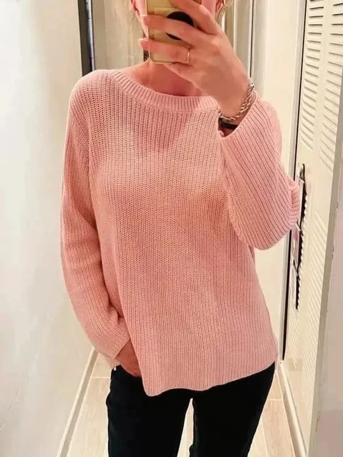 Beau pull femme rose taille 40/L neuf dos nu - photo numéro 2