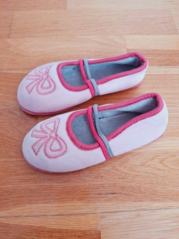 Chaussons ballerines pointure 29 rose motif noeud In Extenso