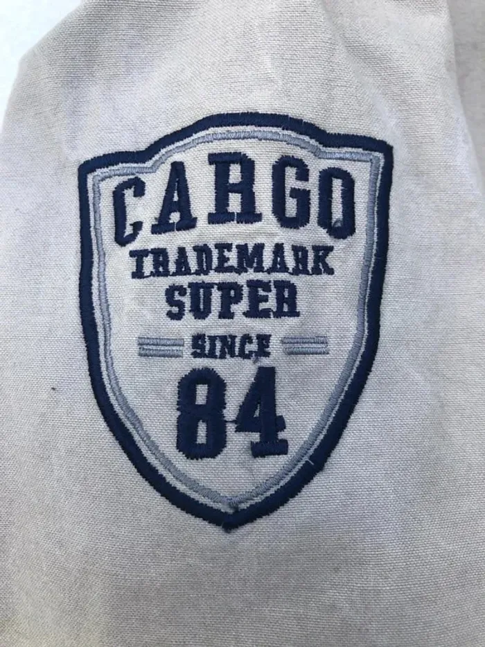 Cargo Vintage coat jacket hoodie beige camel Mens L - photo numéro 7
