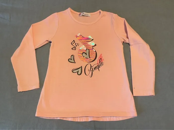 T-shirt manches longues rose - Fashion - 6 ans