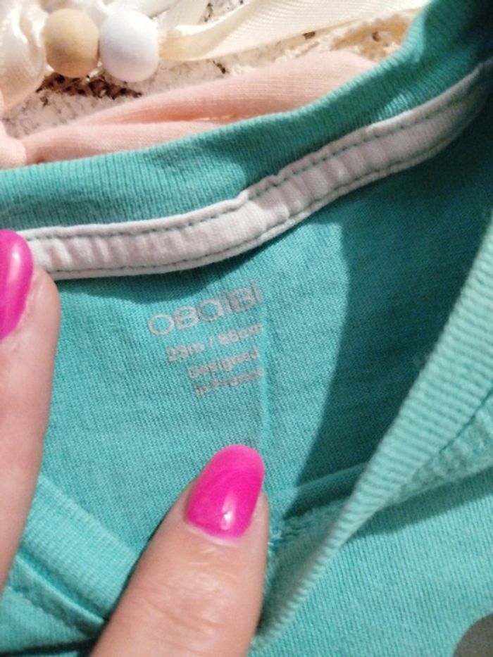 🍀Tee shirt imprimé léopard foot turquoise bébé garçon 23 mois 86 cm🍀 - photo numéro 3