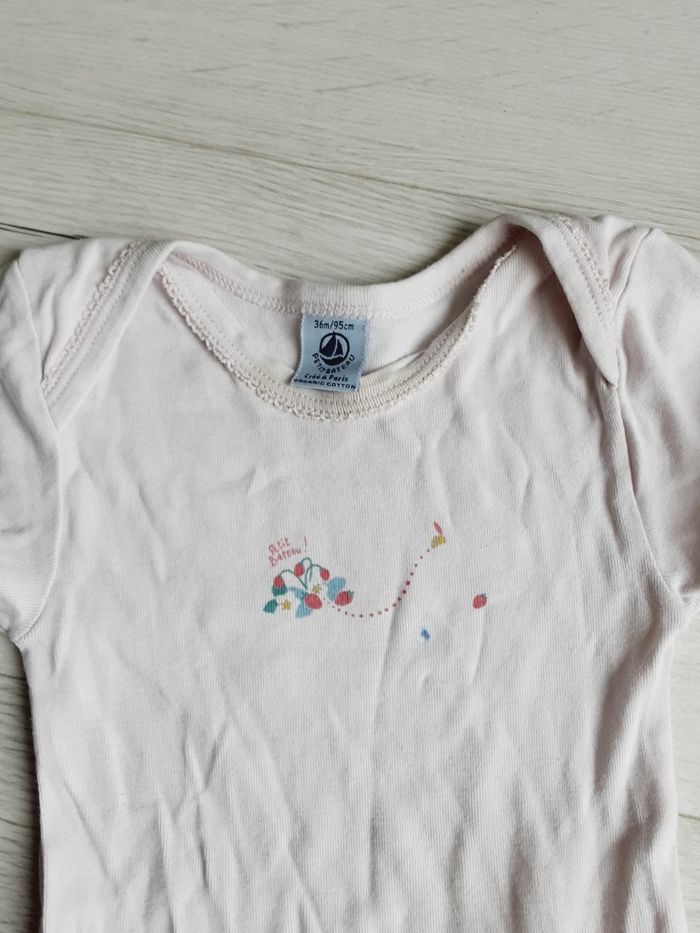 Vêtement fille body manches courtes Petit Bateau 3 ans - photo numéro 2